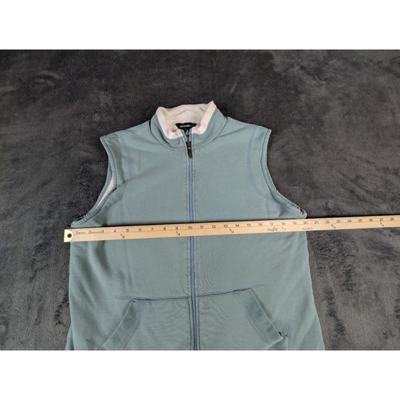 Vintage Y2K Eddie Bauer Sherpa Lined Vest‎ Women's Medium Teal Blue Full Zip - Picture 7 of 8